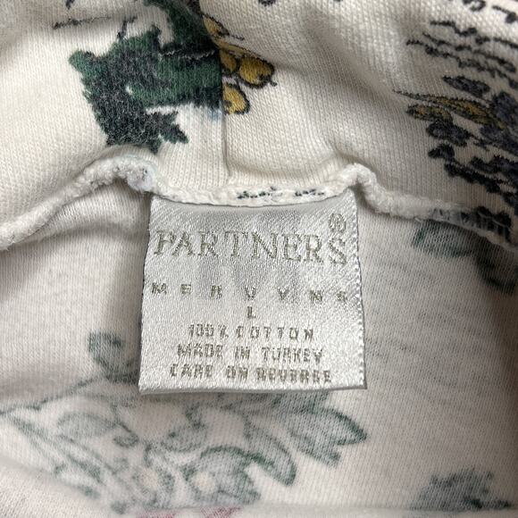Vintage 90s Partners Mervyns Floral Cottage Print Turtleneck Long Sleeve Shirt - Picture 4 of 6